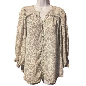 ♥️= 3/$15 Bundle Böhme Boho Neutral Large Blouse Anthropologie